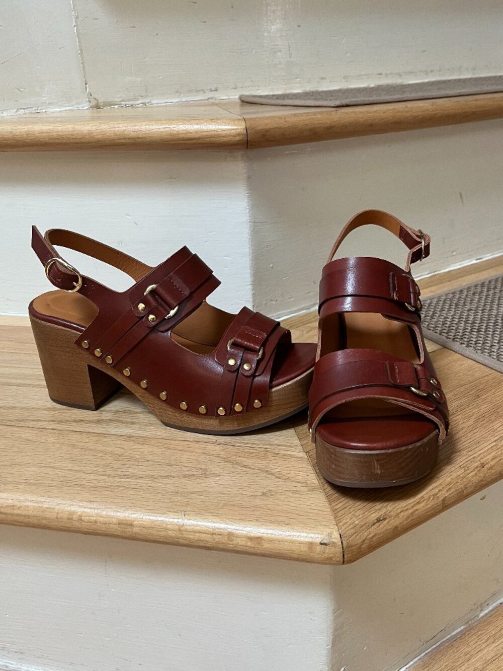Sezane Sonia Clogs Smooth Natural - Size 6